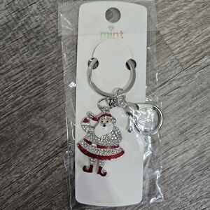 Sparkly Santa Keychain New in Package